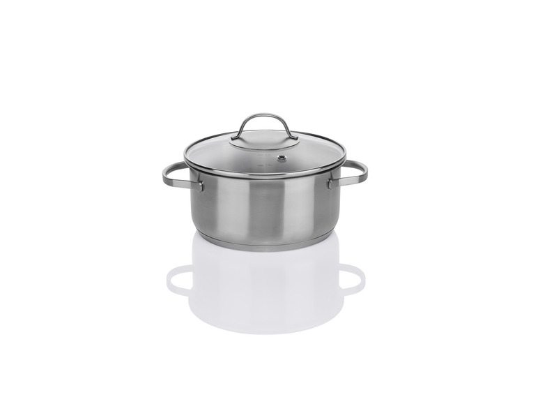 ERNESTO® Topfset Edelstahl, 6-tlg, mit Glasdeckel Kauf eins, bekomm eins gratis
