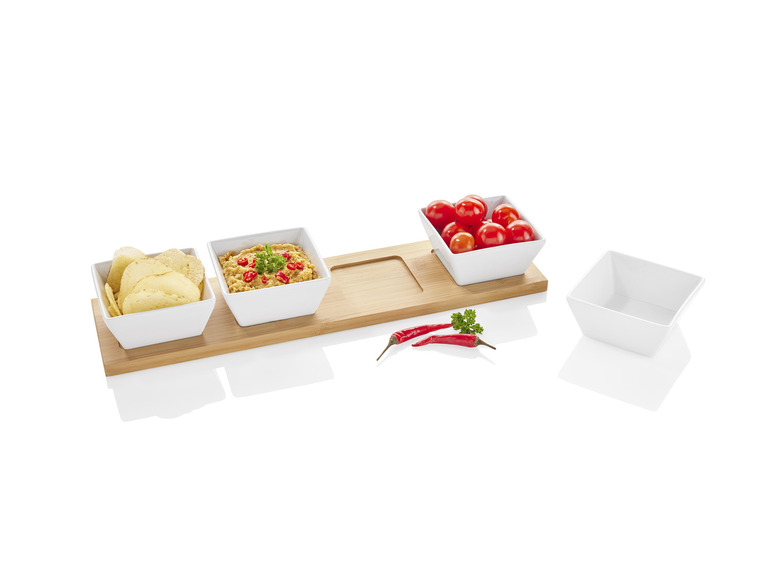 ERNESTO® Dipschalen-Set, mit praktischem Bambus-Serviertablett Muttertagsangebot