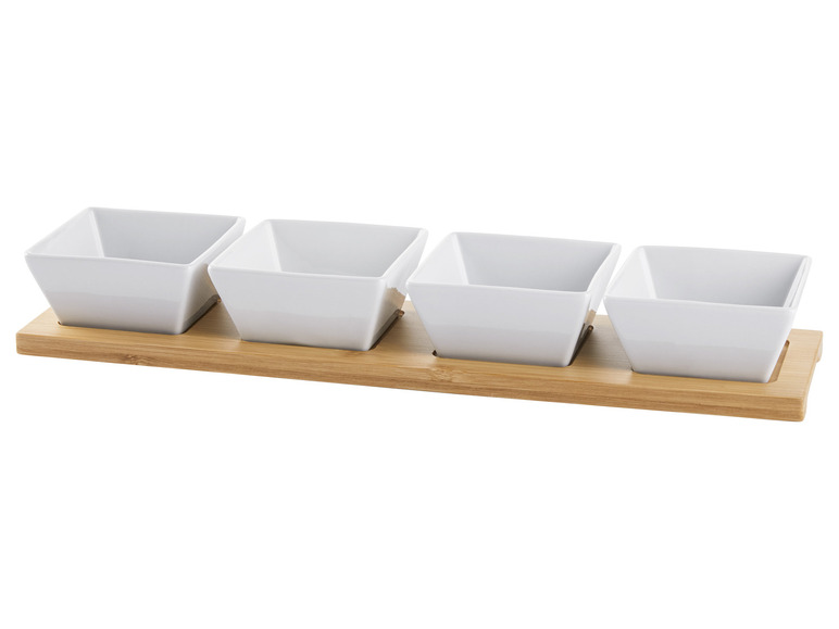 ERNESTO® Dipschalen-Set, mit praktischem Bambus-Serviertablett Muttertagsangebot