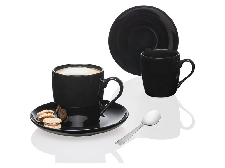ERNESTO® 2er Set Tassen mit Untertasse, aus hochwertigem Porzellan Lagerräumung