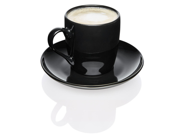 ERNESTO® 2er Set Tassen mit Untertasse, aus hochwertigem Porzellan Lagerräumung