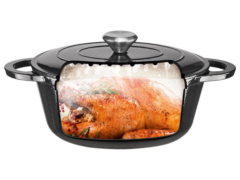 ERNESTO® Gusseisen-Bräter, oval Ø 33 cm Kauf eins, bekomm eins gratis