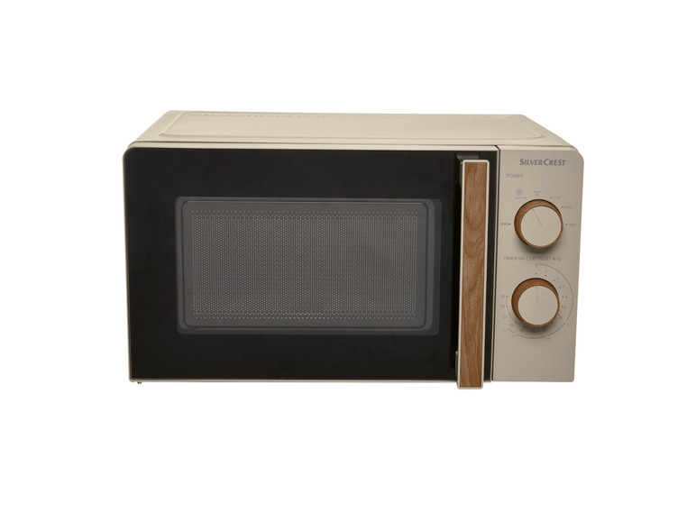 SILVERCREST® KITCHEN TOOLS Mikrowelle SMWH 700 B2, taupe, Holzedsign Discount Store für neue Produkte