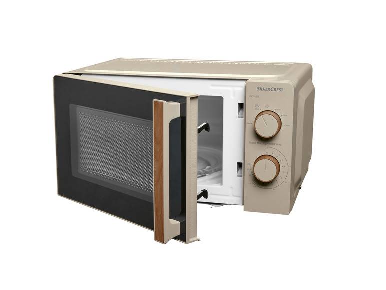 SILVERCREST® KITCHEN TOOLS Mikrowelle SMWH 700 B2, taupe, Holzedsign Discount Store für neue Produkte