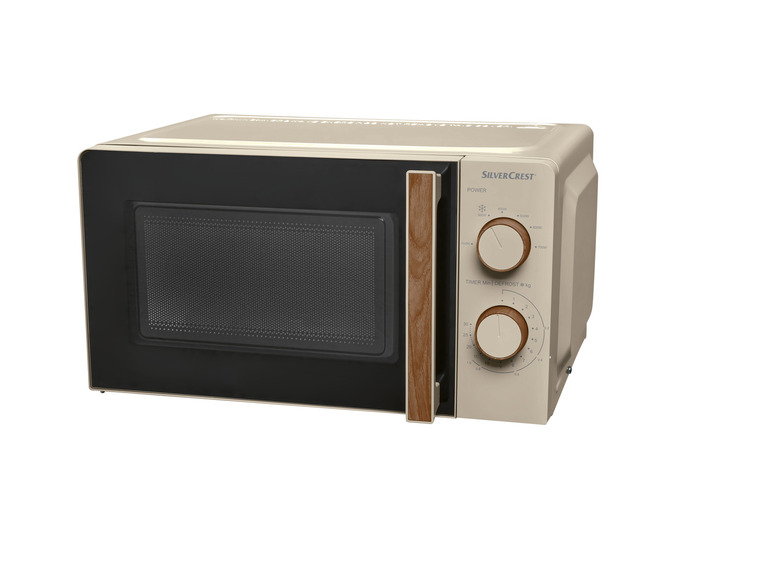 SILVERCREST® KITCHEN TOOLS Mikrowelle SMWH 700 B2, taupe, Holzedsign Discount Store für neue Produkte
