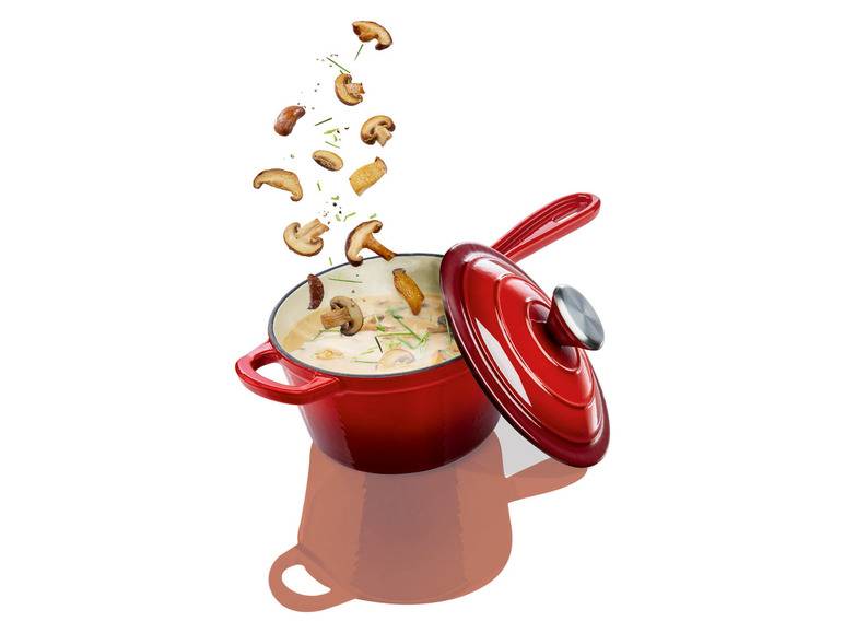 ERNESTO® Stielkasserolle Gusseisen emailliert, 1,5L Kostenloser Versand international