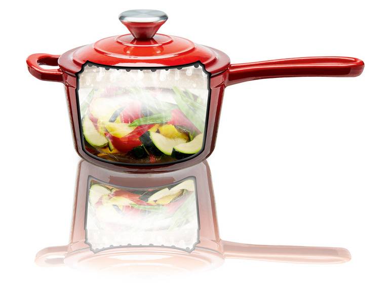 ERNESTO® Stielkasserolle Gusseisen emailliert, 1,5L Kostenloser Versand international