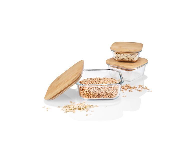 ERNESTO® Glas-Aufbewahrungsdosen-Set, mit Bambusdeckel Kostenloser Versand