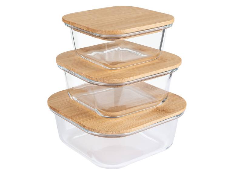 ERNESTO® Glas-Aufbewahrungsdosen-Set, mit Bambusdeckel Kostenloser Versand