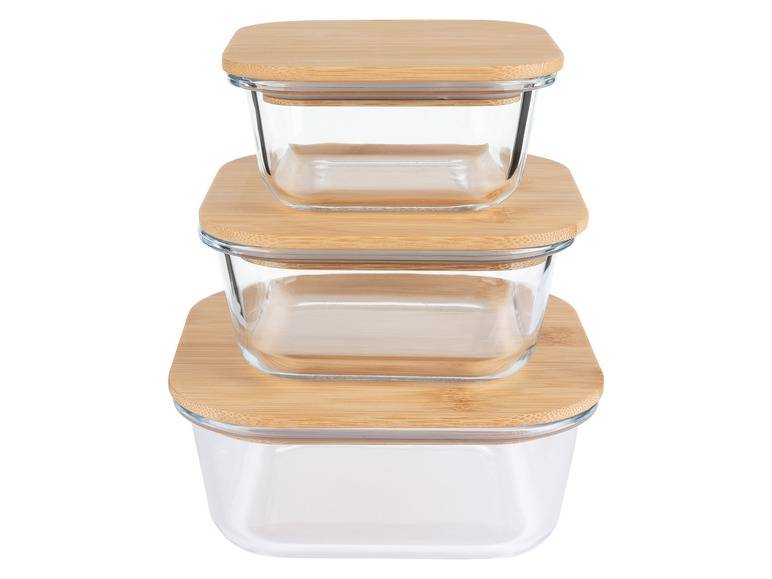 ERNESTO® Glas-Aufbewahrungsdosen-Set, mit Bambusdeckel Kostenloser Versand
