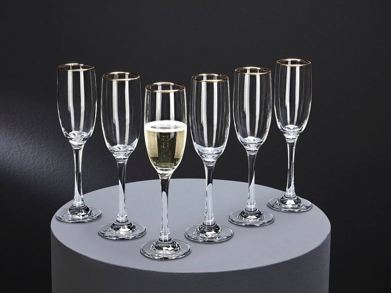ERNESTO® Glas Set, 6-teilig, mit Goldrand Kauf eins, bekomm eins gratis