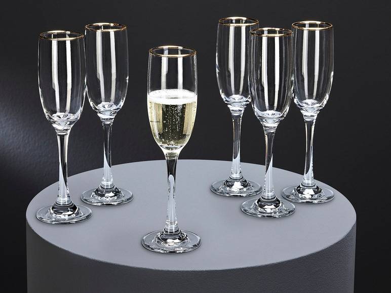 ERNESTO® Glas Set, 6-teilig, mit Goldrand Kauf eins, bekomm eins gratis