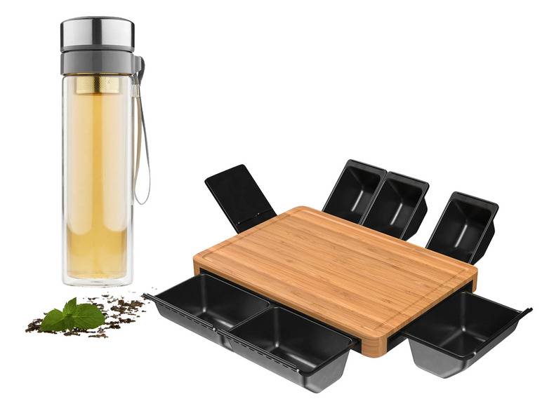 ERNESTO® Multifunktionales Schneidebrett + Trinkflasche mit Teefilter Super Rabatt