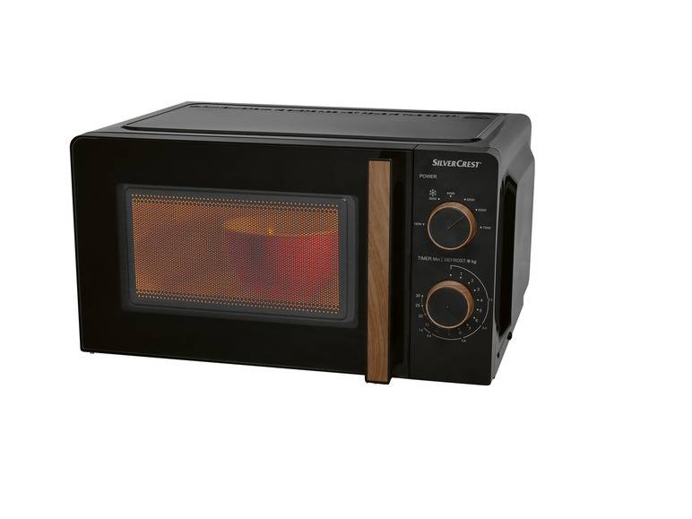 SILVERCREST® KITCHEN TOOLS Mikrowelle SMWH 700 B2, schwarz, Holzdesign Online Outlet