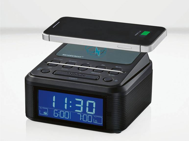SILVERCREST® Uhrenradio, mit Qi Ladung, DAB+, Bluetooth Blitzangebot