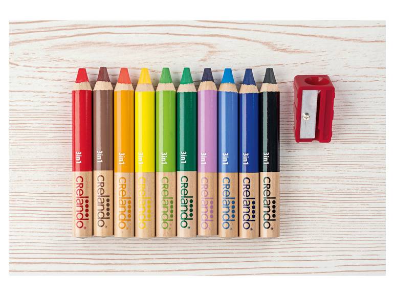 crelando® 3-in-1-Buntstifte, 10 Stück, mit Anspitzer Begrenzt auf 3 Tage