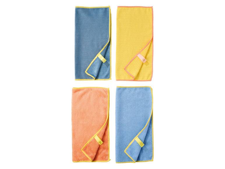 LIVARNO home Mikrofasertücher-Set, 4 Stück Fabrikpreis
