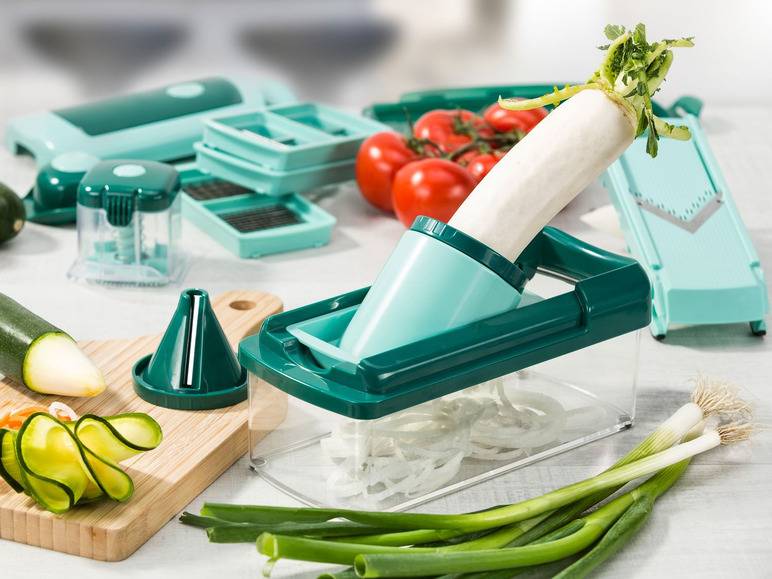 Genius Nicer Dicer »Fusion Smart«, 16-teilig, 1,25 l Auffangbehälter, Klingen aus Edelstahl Blitzangebot