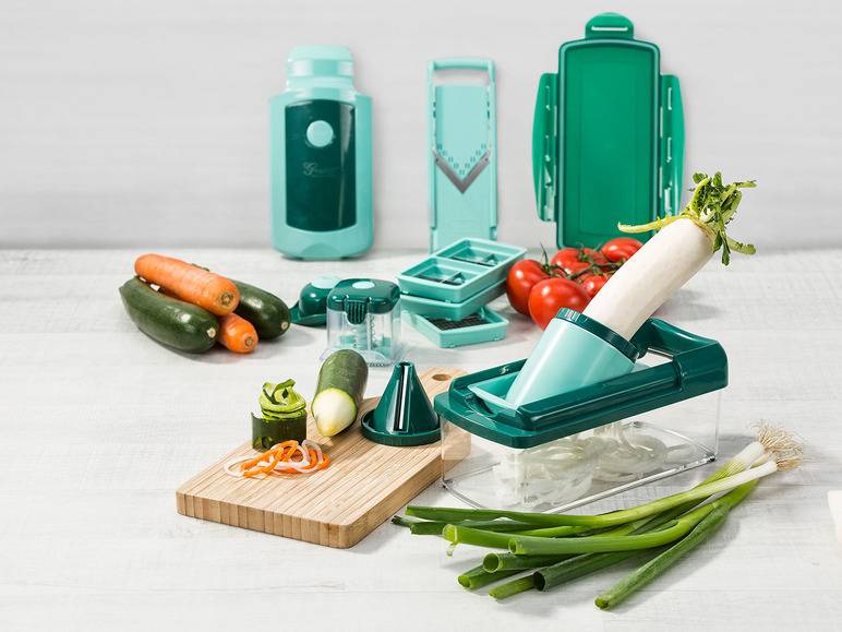 Genius Nicer Dicer »Fusion Smart«, 16-teilig, 1,25 l Auffangbehälter, Klingen aus Edelstahl Blitzangebot