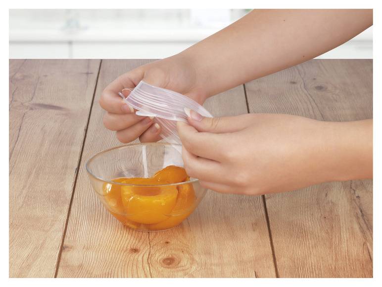 GOURMETmaxx Flexible Silikondeckel, 12 Stück , transparent Fabrikverkauf