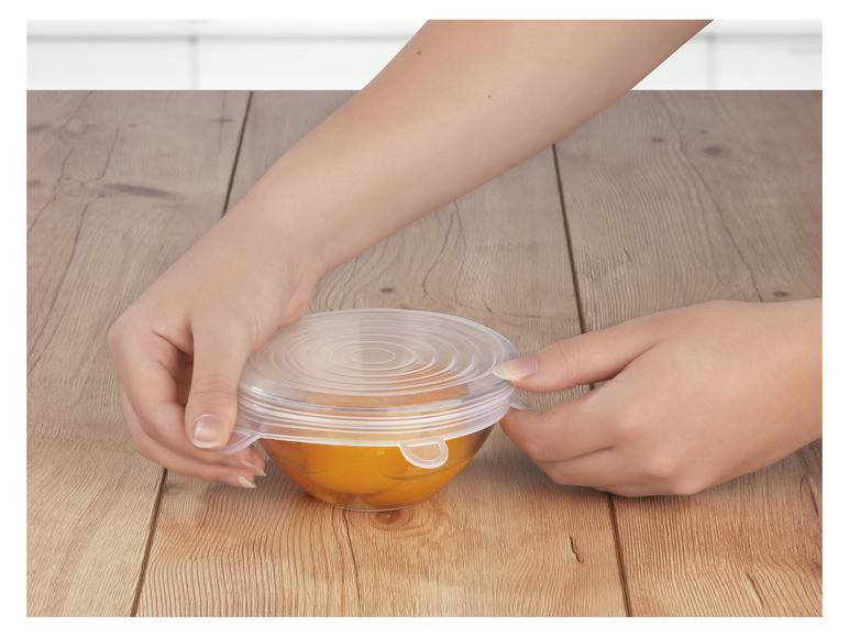 GOURMETmaxx Flexible Silikondeckel, 12 Stück , transparent Fabrikverkauf
