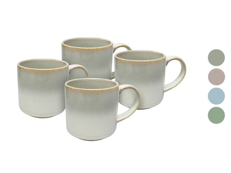 vanWell Kaffeebecher 4erSet 38cl mit Farbglasur Steingut Bestseller