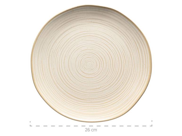MÄSER Serie Nottingham, Vintage Teller-Set für 4 Personen, 8-teiliges Tafel-Service mit Speiseteller und Suppenteller im Retro-Look, Beige, Steinzeug Exklusivangebot