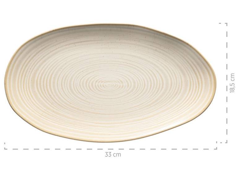 MÄSER Serie Nottingham, Set aus 3 Servierplatten, Servierteller in 3 Größen im Vintage-Look, Beige, Steinzeug Saisonschlussverkauf