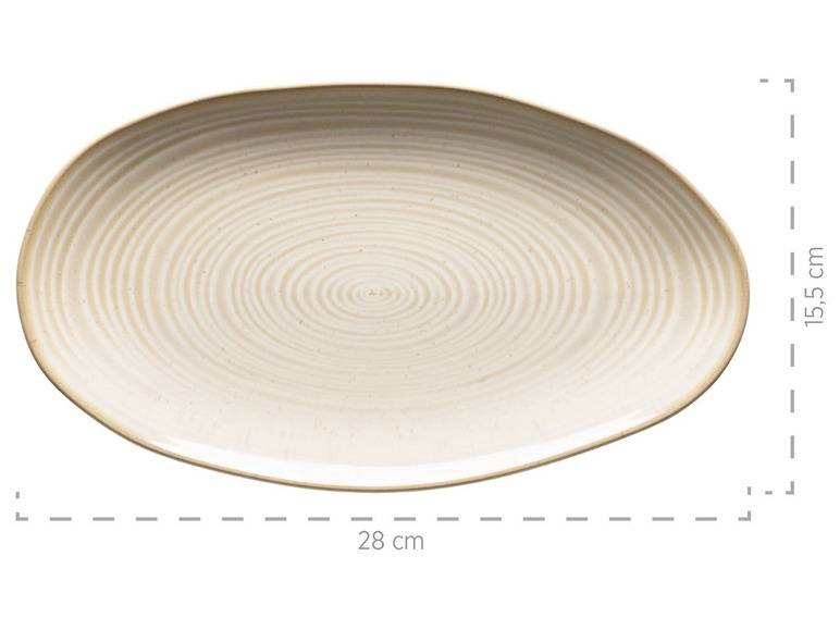 MÄSER Serie Nottingham, Set aus 3 Servierplatten, Servierteller in 3 Größen im Vintage-Look, Beige, Steinzeug Saisonschlussverkauf