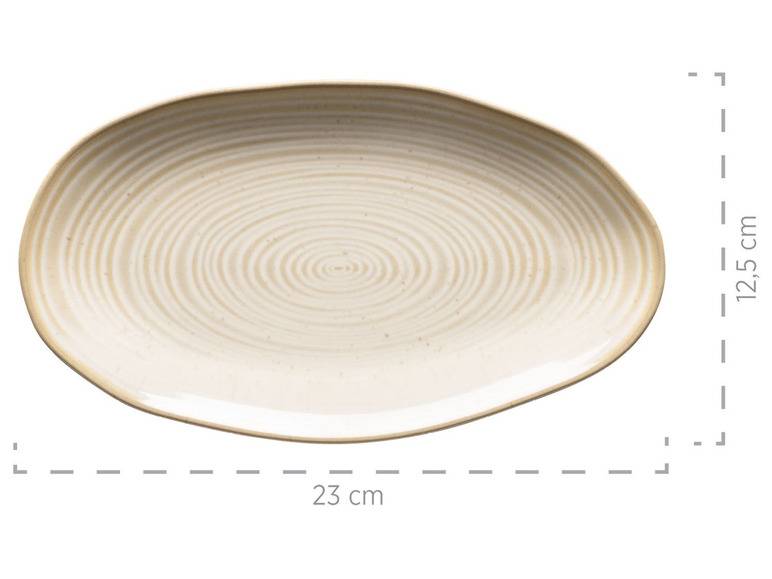 MÄSER Serie Nottingham, Set aus 3 Servierplatten, Servierteller in 3 Größen im Vintage-Look, Beige, Steinzeug Saisonschlussverkauf