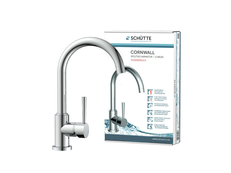 Schütte Küchenarmatur »CORNWALL«, Niederdruck Armatur Küche, 360° Wasserhahn Küche Exklusive Angebote