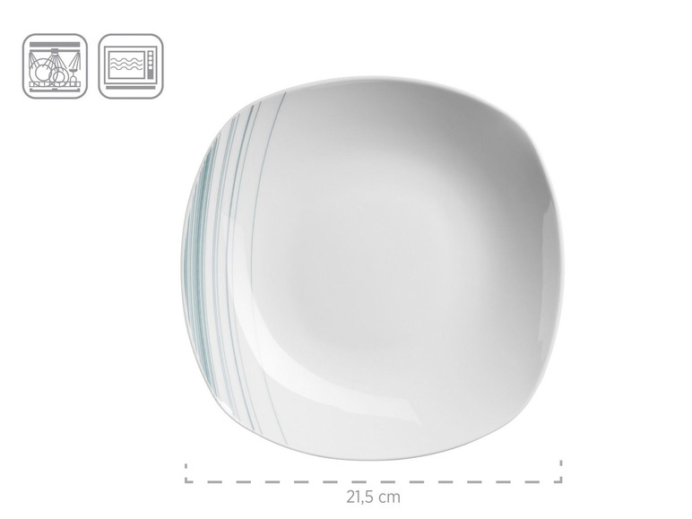 MÄSER Serie Enni, Kombiservice 30 teilig, weißes Geschirr-Set mit blauem Muster, Teller, Kaffeetasse, Dessertteller für 6 Personen Online Outlet
