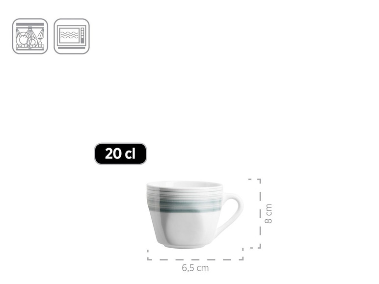 MÄSER Serie Enni, Kombiservice 30 teilig, weißes Geschirr-Set mit blauem Muster, Teller, Kaffeetasse, Dessertteller für 6 Personen Online Outlet