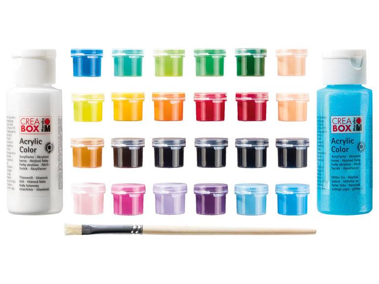 Marabu CREABOX Acrylfarben »Mini«, 27-teilig, inkl. Pinsel Sonderangebot