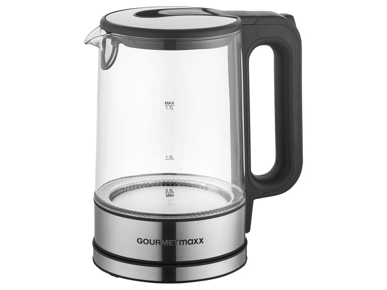 GOURMETmaxx Glas-Wasserkocher, 1,7 l, kabellos, LED Tägliche Deals