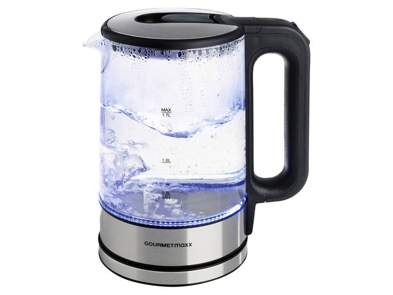 GOURMETmaxx Glas-Wasserkocher, 1,7 l, kabellos, LED Tägliche Deals
