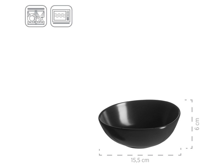 MÄSER Serie Glendale, Schalen Set 3-teilig, moderne hochwertige Servierschalen in verschiedenen Größen, Müslischale, Suppenschüssel, Salatschüssel, matt lasiert, Keramik, Schwarz / Weiß / Grau Super Sparpreis