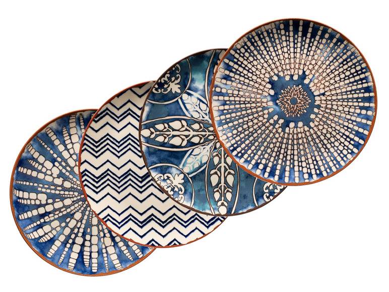 MÄSER Platzteller-Set »Iberico Blue«, 4-teilig, 4 Designs Fabrikpreis
