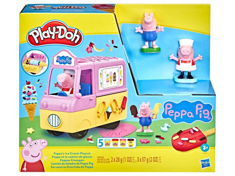 Play Doh Peppas Ice Cream Playset, mit 2 Figuren und 5 Dosen Spielknete Letzte 3 Tage