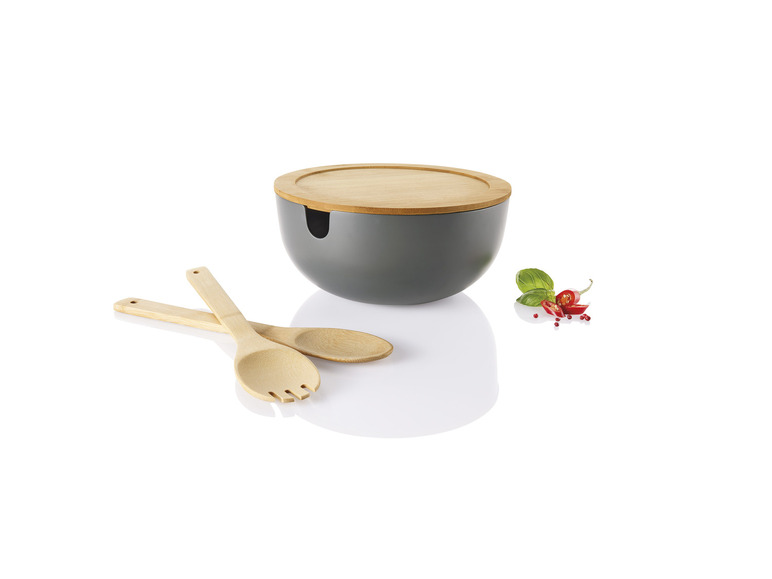 ERNESTO® Salatschüssel-Set, mit Bambus-Deckel, 4-teilig VIP-Rabatte