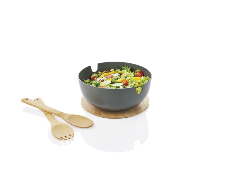 ERNESTO® Salatschüssel-Set, mit Bambus-Deckel, 4-teilig VIP-Rabatte