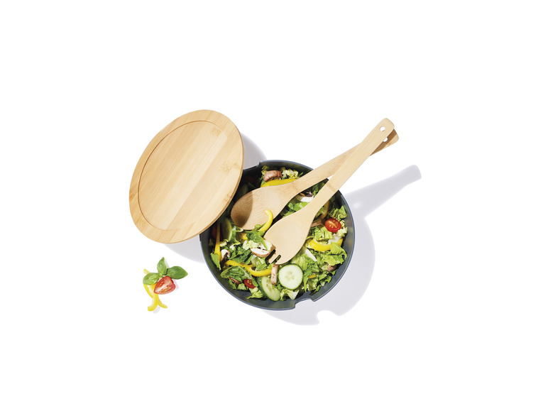 ERNESTO® Salatschüssel-Set, mit Bambus-Deckel, 4-teilig VIP-Rabatte