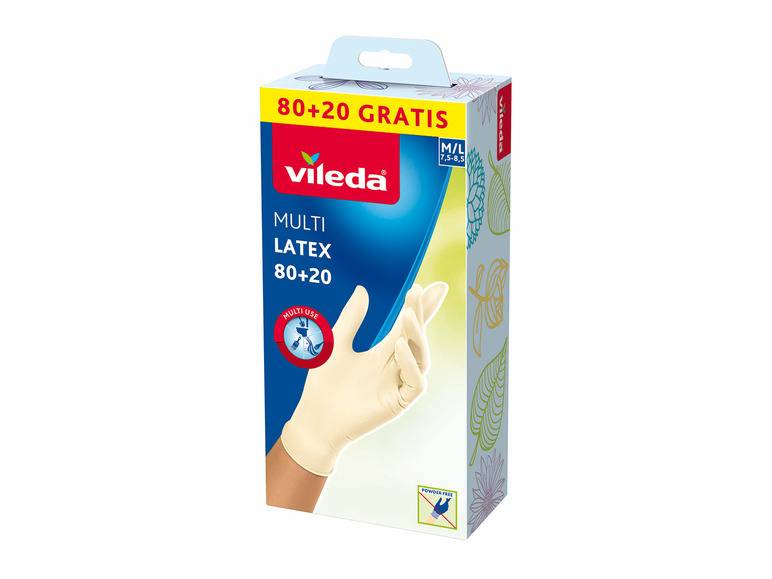 Vileda Multi Latex Latex Einweghandschuhe, 80+20 Design M/L Limitierter Zeitrabatt