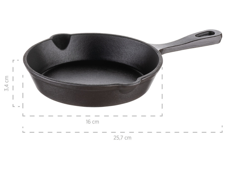 MÄSER Mini Gusseisenpfanne, Ø 16 cm, mit Servierbrett Online Shopping