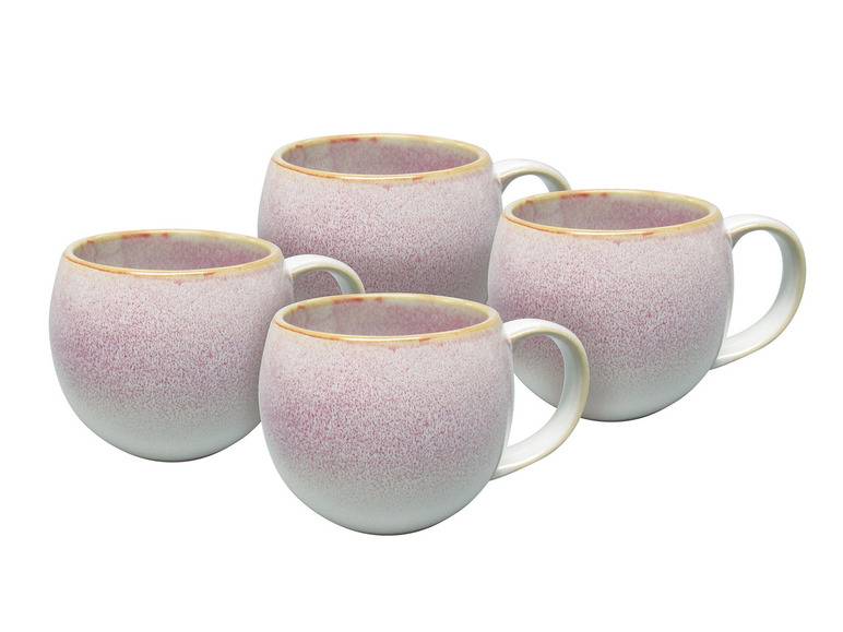 vanWell Kaffeebecher 4erSet bauchig ca. 50cl Steingut Saisonschlussverkauf
