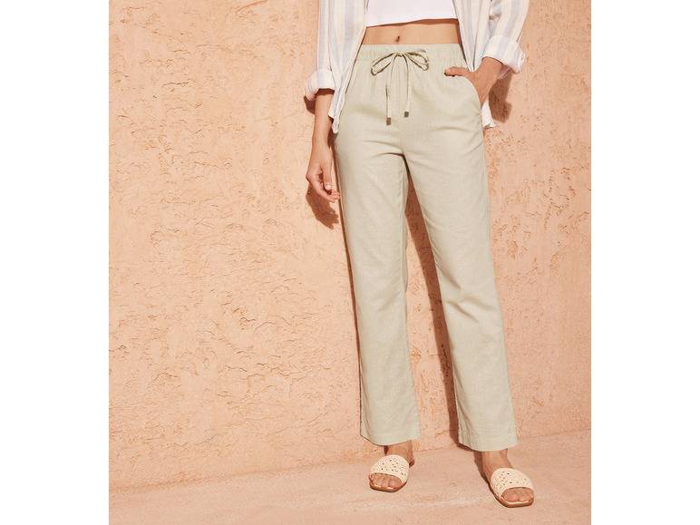 esmara® Damen Leinenhose, hohe Leibhöhe Tägliche Deals