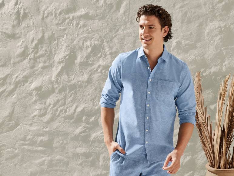 LIVERGY® Herren Leinenhemd mit Kentkragen Kostenlose Rückgabe