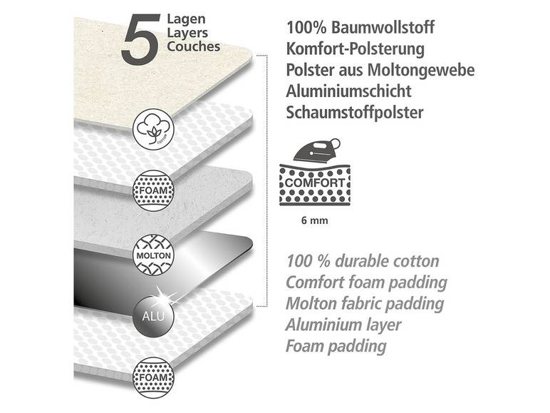Wenko Bügeldecke »Air Comfort«, dampfbügelgeeignet Preisnachlass
