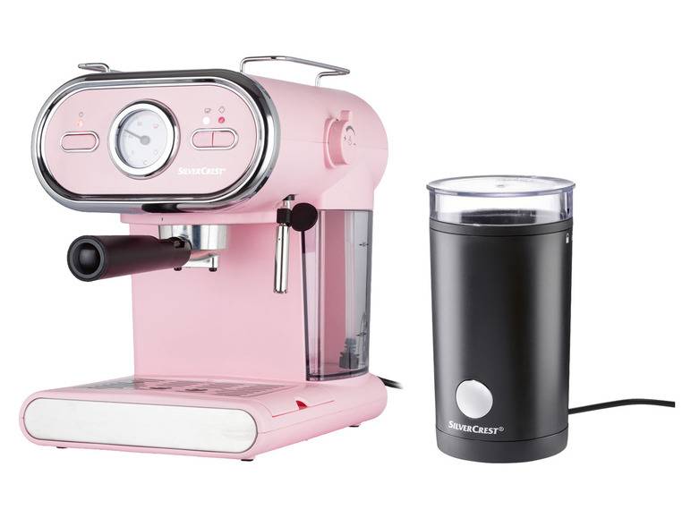 SILVERCREST® KITCHEN TOOLS Espressomaschine/Siebträger Pastell rosa SEM 1100 D3 + Elektrische Kaffeemühle »SKME 180 C1«, 180 W Cyber Monday