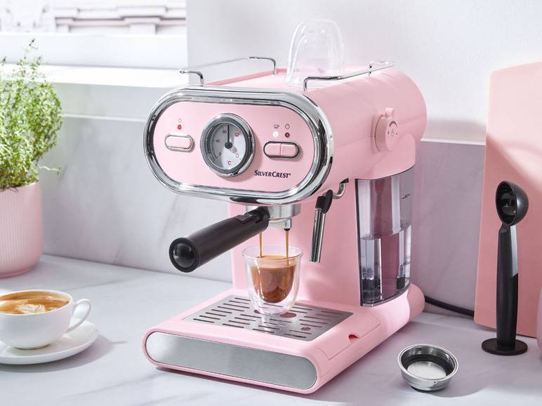 SILVERCREST® KITCHEN TOOLS Espressomaschine/Siebträger Pastell rosa SEM 1100 D3 + Elektrische Kaffeemühle »SKME 180 C1«, 180 W Cyber Monday